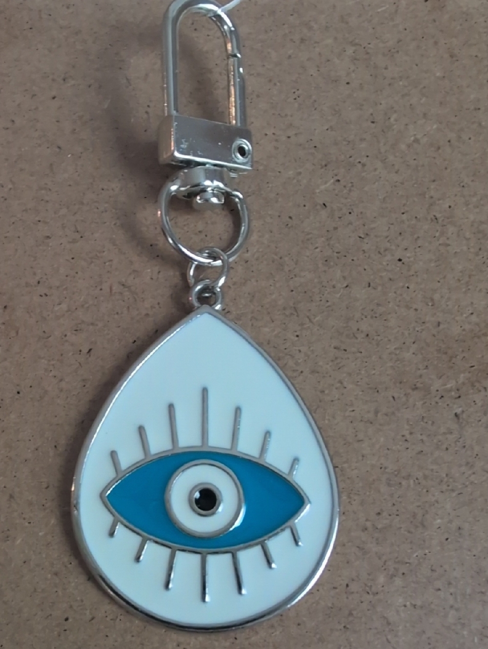 Evil Eye Teardrop Charm - Blue and White